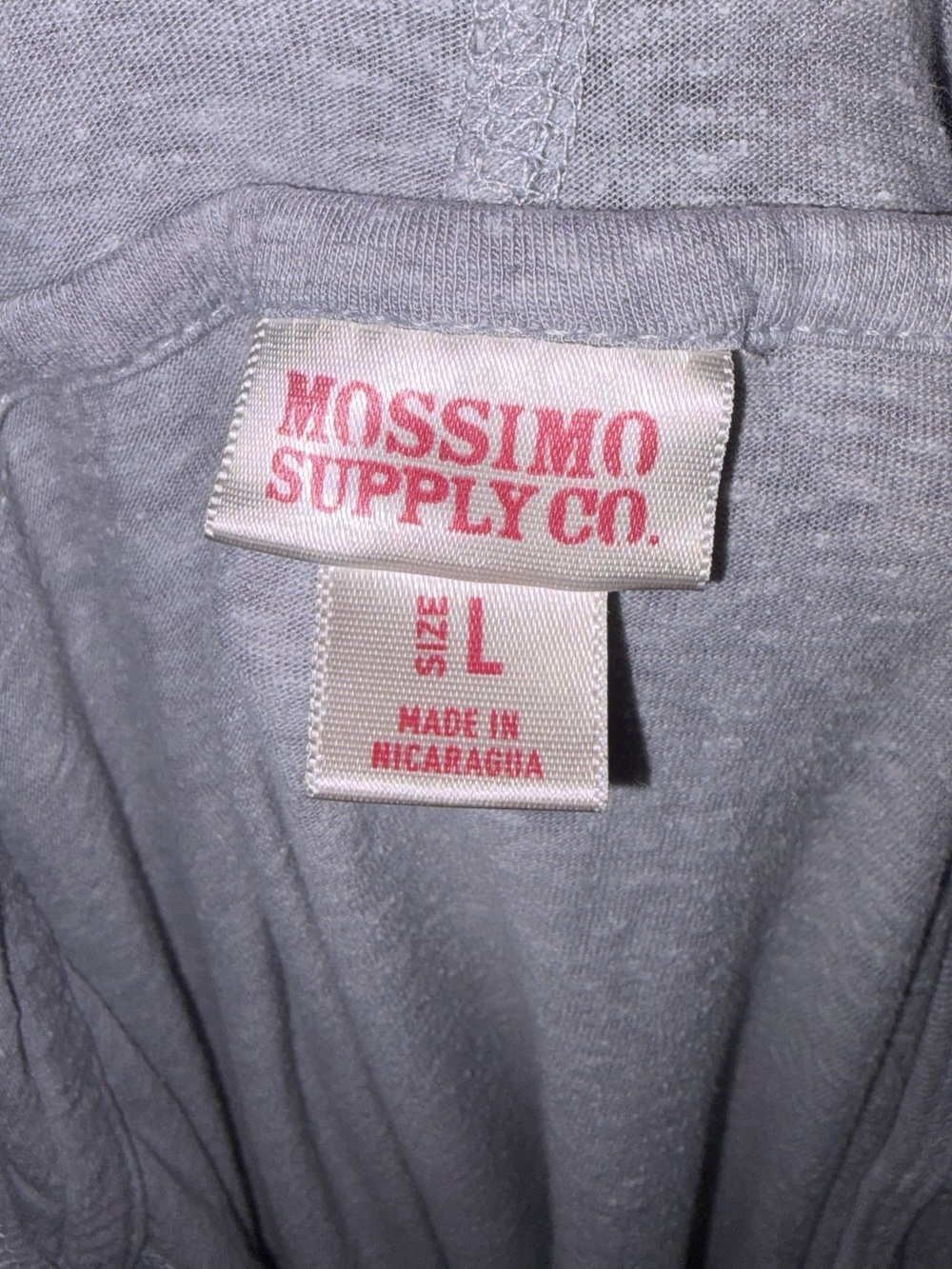 Mossimo Supply Co. vintage,Y2K Light Gray V-Neck Hooded Pullover - Picture 6 of 6
